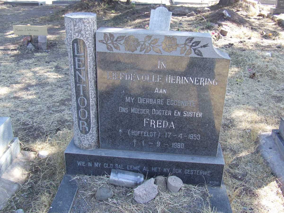 LENTOOR Freda nee HOFFELDT 1953-1980