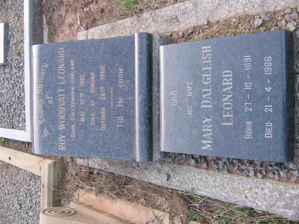 LEONARD Roy Woodyatt 1881-1960 &amp; Mary Dalgleish 1891-1986