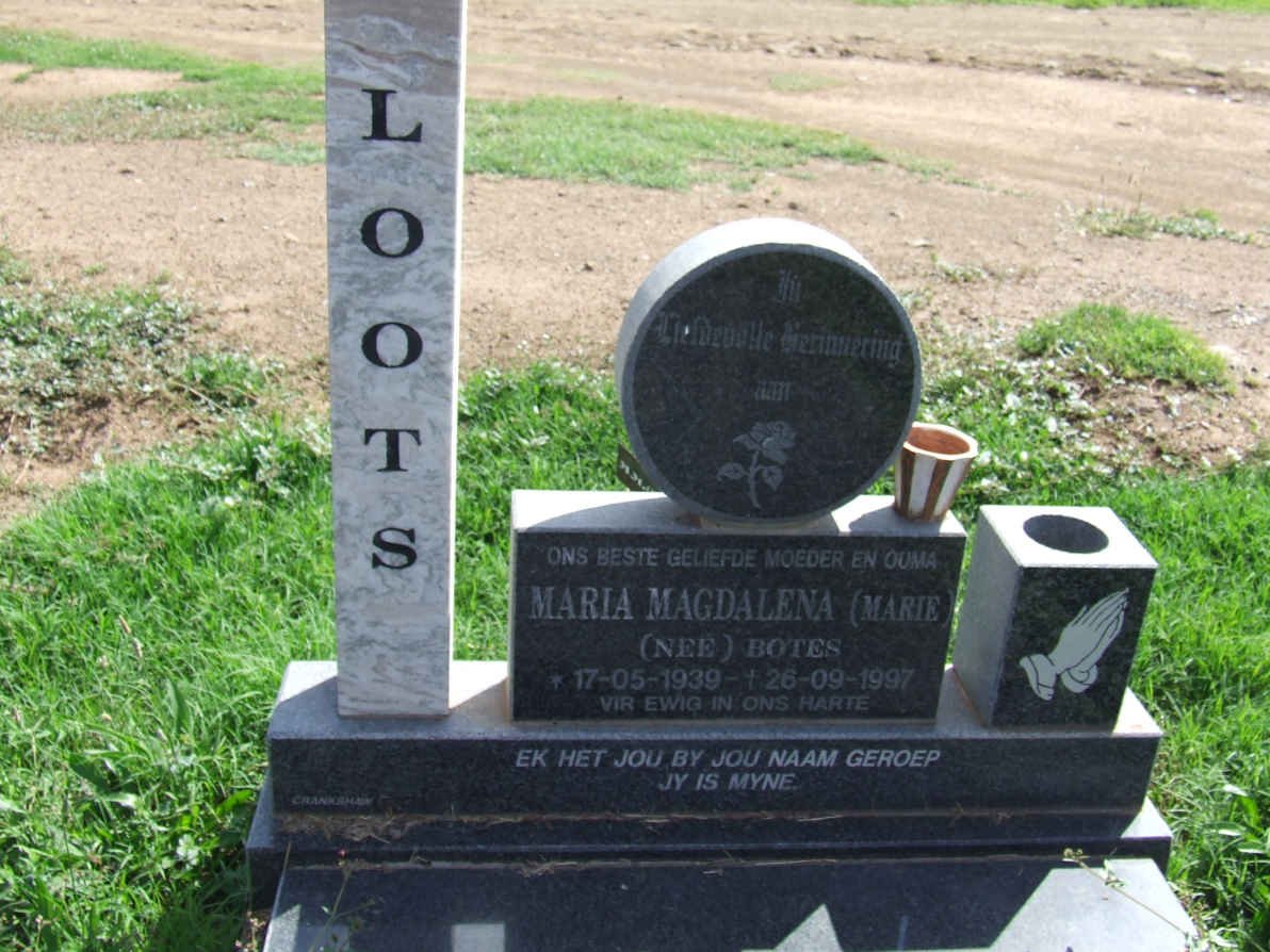 LOOTS Maria Magdalena nee BOTES 1939-1997