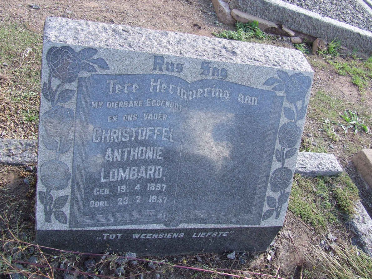 LOMBARD Christoffel Antonie 1897-1957