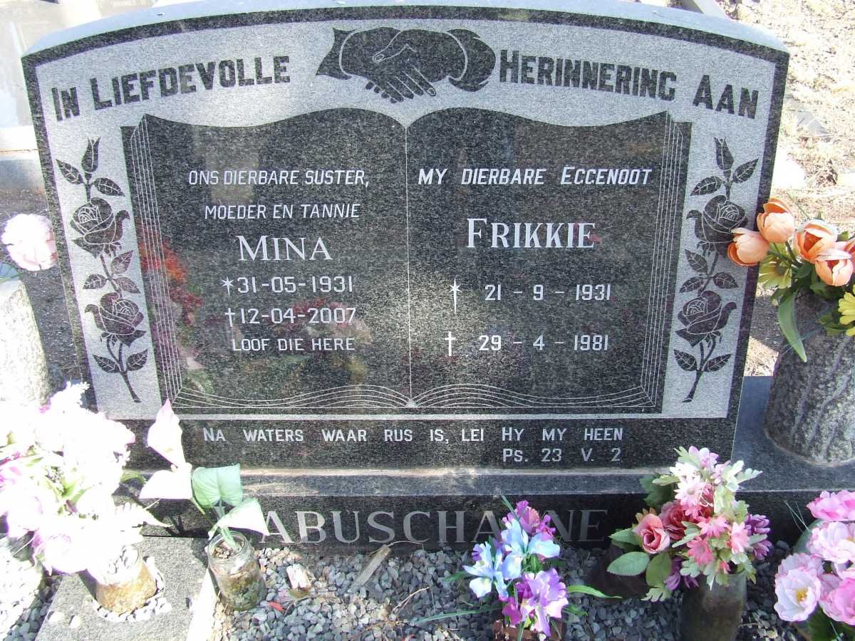 LABUSCHAGNE Frikkie 1931-1981 &amp; Mina 1931-2007