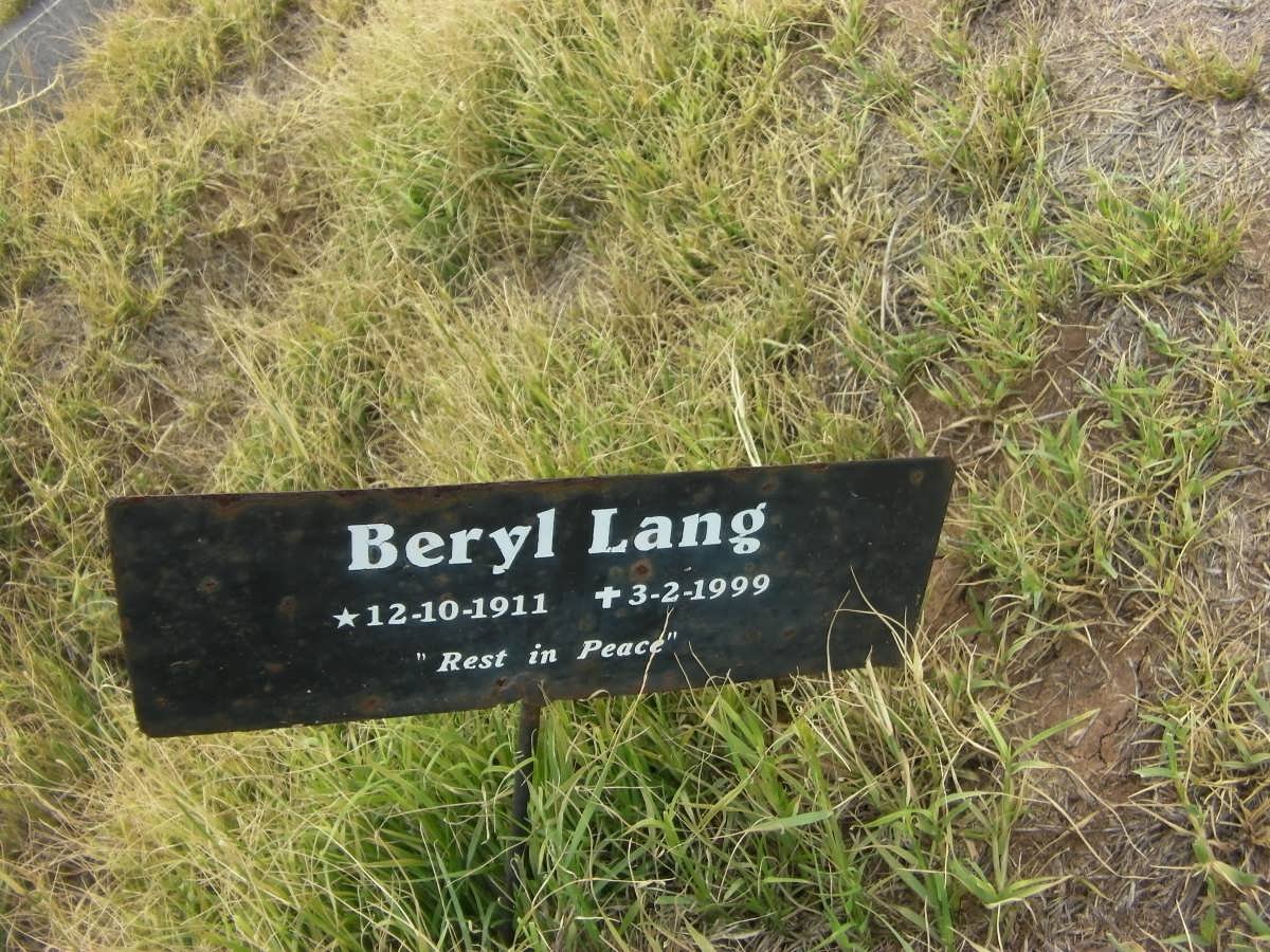 LANG Beryl 1911-1999