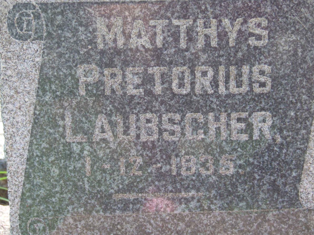 LAUBSCHER Matthys Pretorius -1935