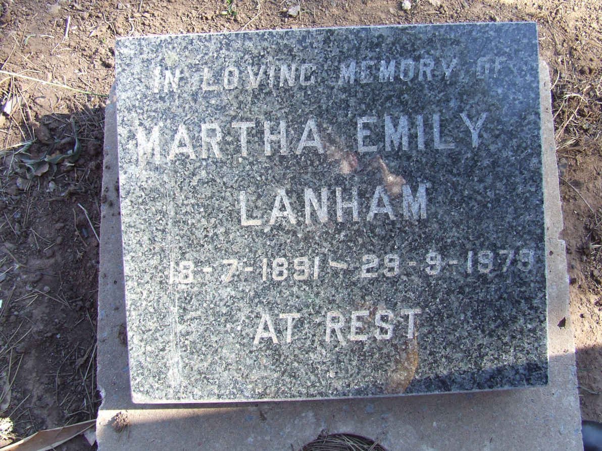 LANHAM Martha Emily 1891-1979