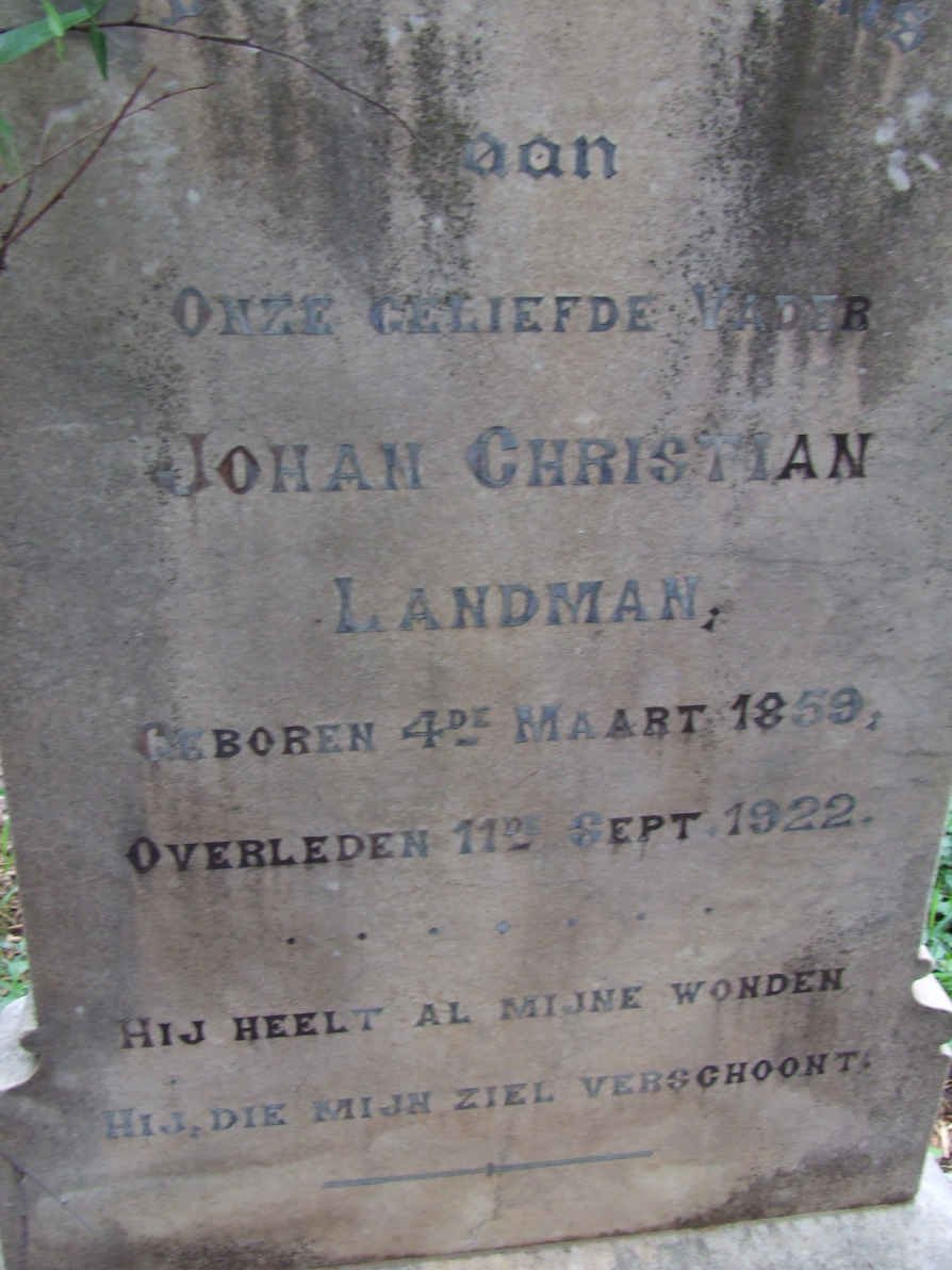 LANDMAN Johan Christiaan 1859-1922