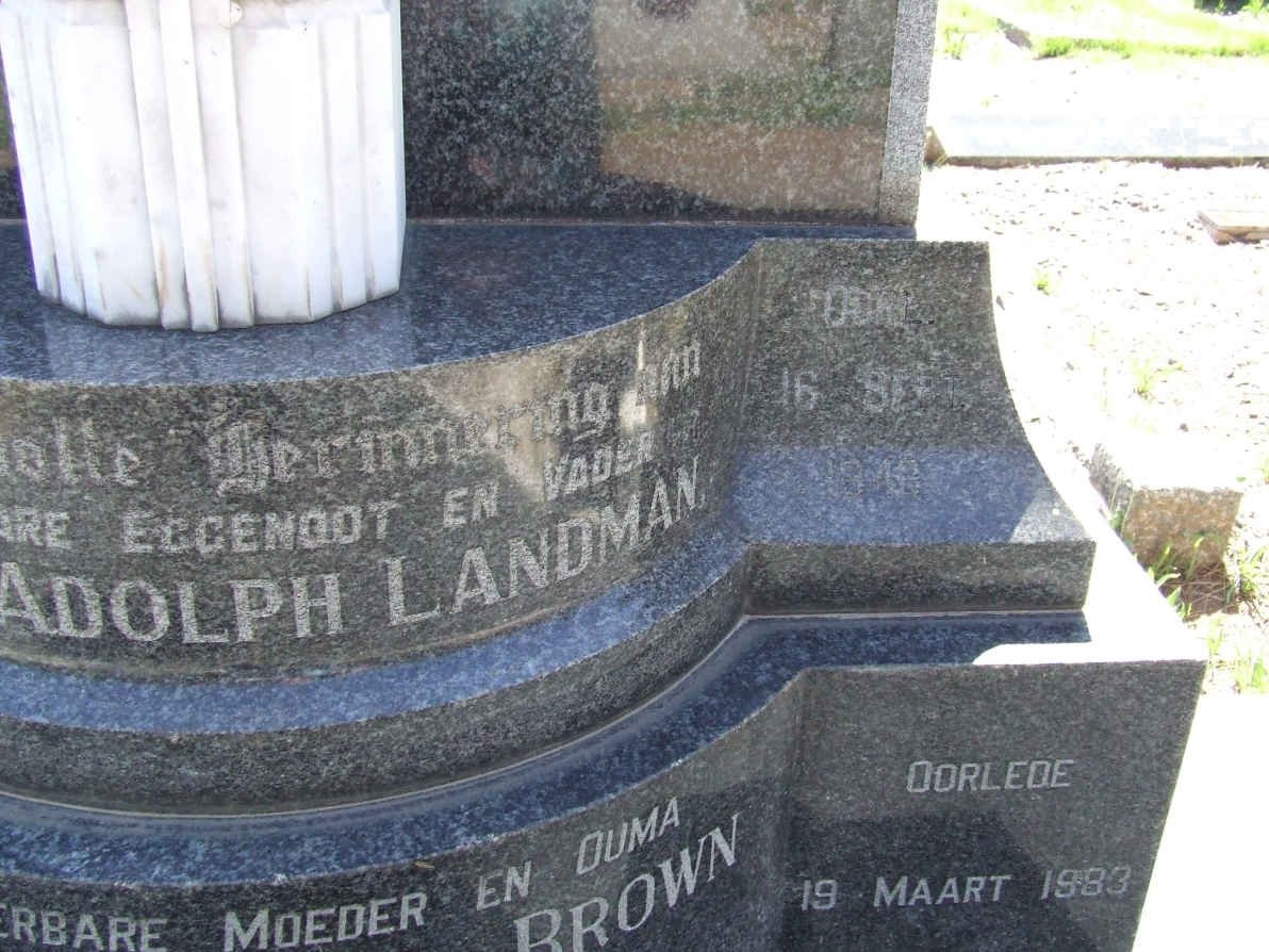 LANDMAN Willem Adolph 1896-1948 &amp; Engela Carolina Brown HATTINGH 1903-1983