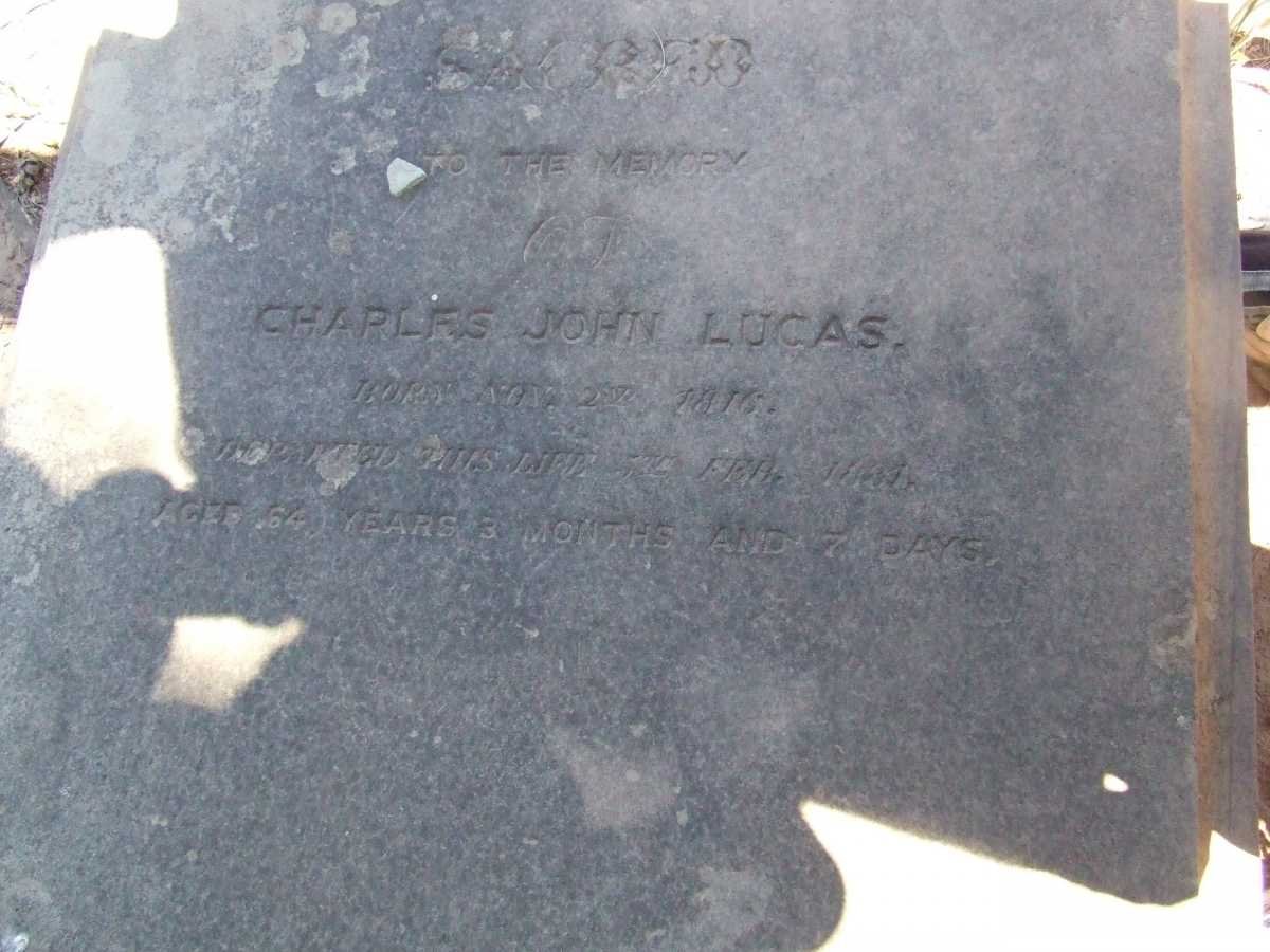 LUCAS Charles John 1816-1881