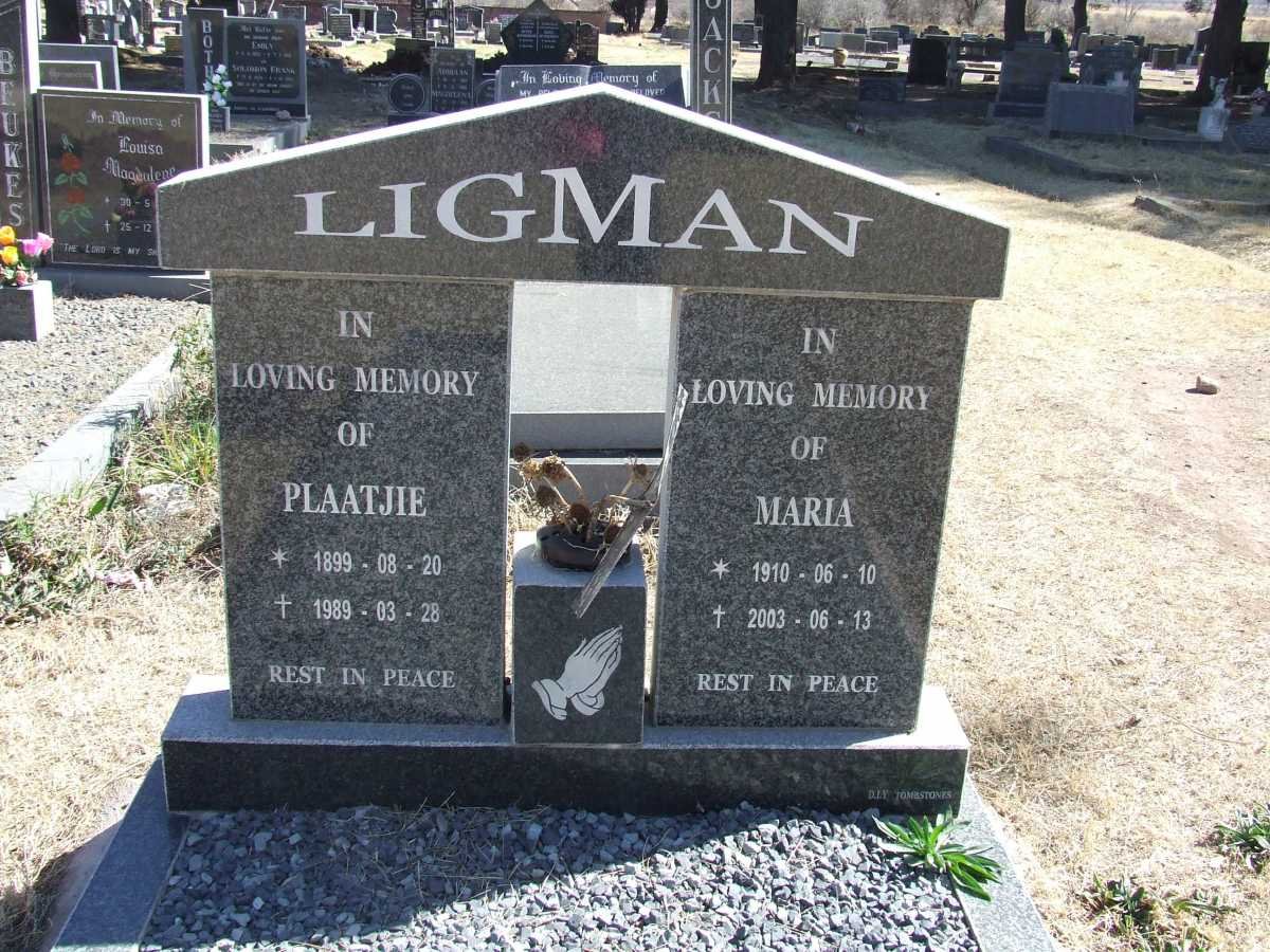 LIGMAN Plaatjie 1899-1989 &amp; Maria 1910-2003