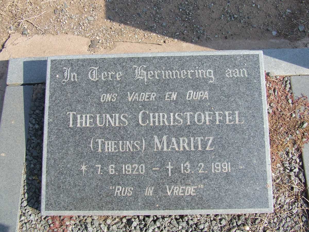 MARITZ Theunis Christoffel 1920-1991