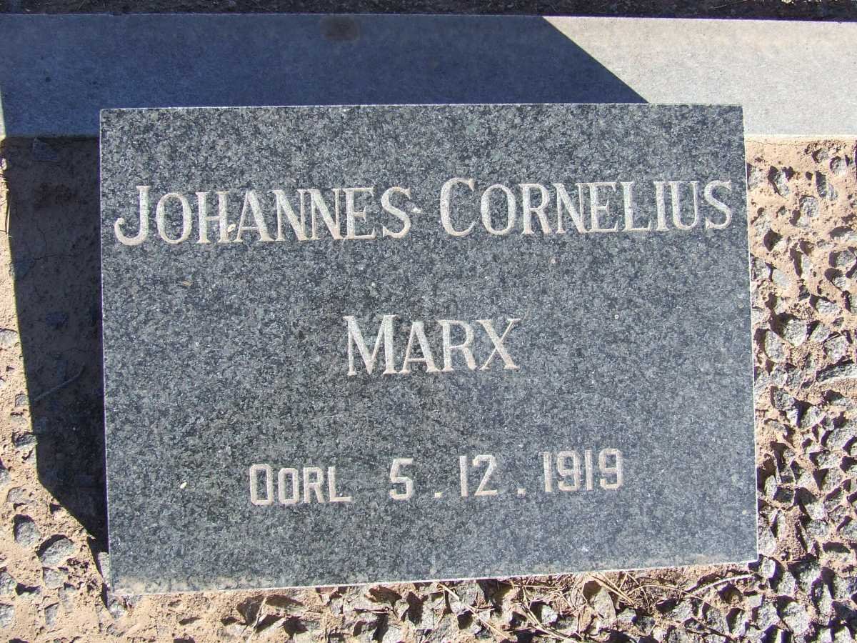 MARX Johannes Cornelius -1919