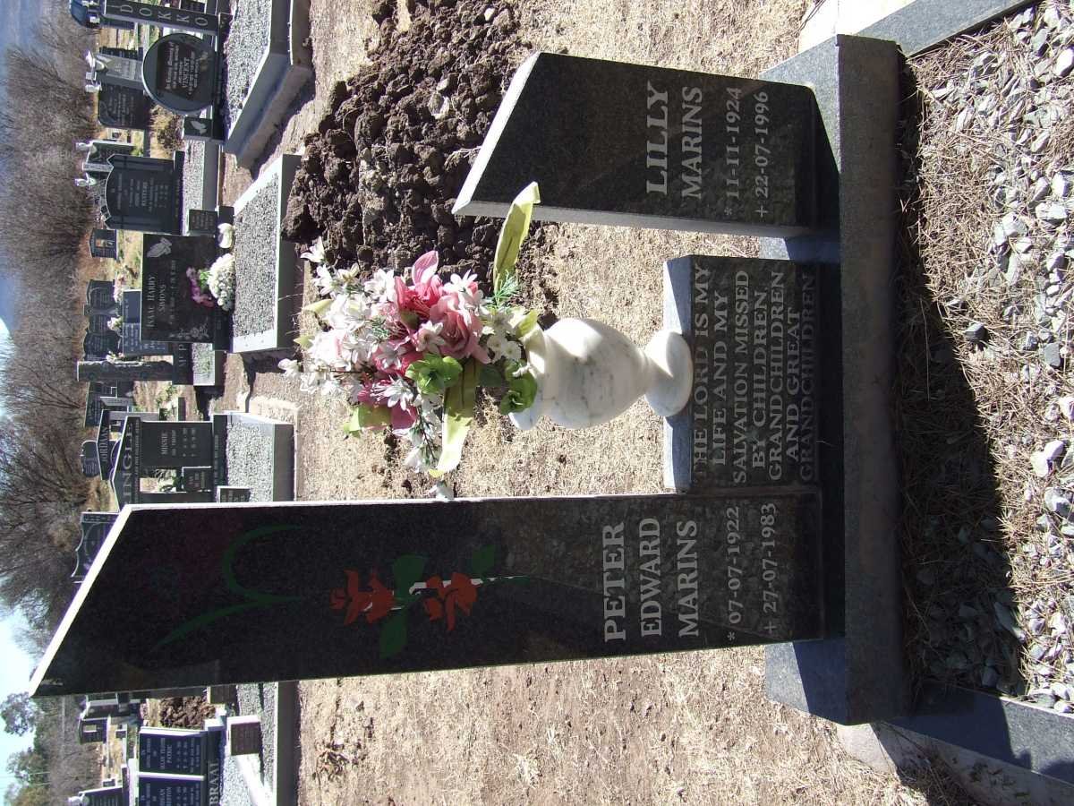 MARINS Peter Edward 1922-1983 &amp; Lilly 1924-1996