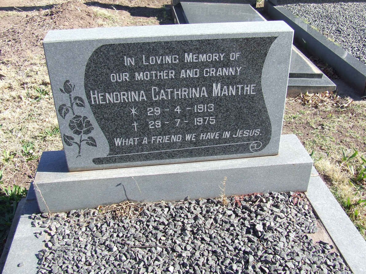 MANTHE Hendrina Cathrina 1913-1975
