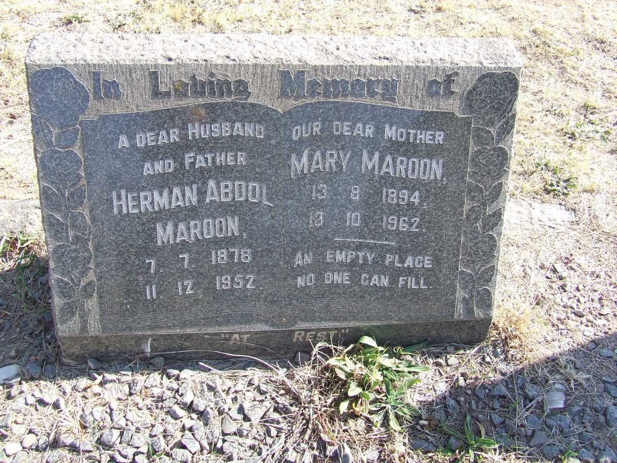 MAROON Herman Abdol 1878-1952 &amp; Mary 1894-1962