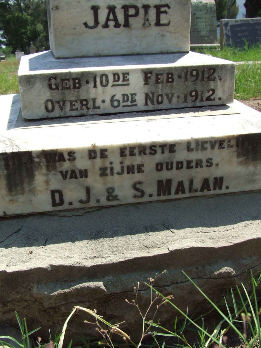 MALAN Japie 1912-1912