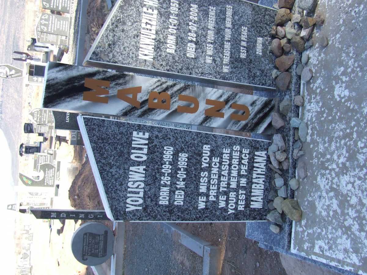 MABUNU Khawulezile 1957-2004 &amp; Yoliswa Olive 1960-1996