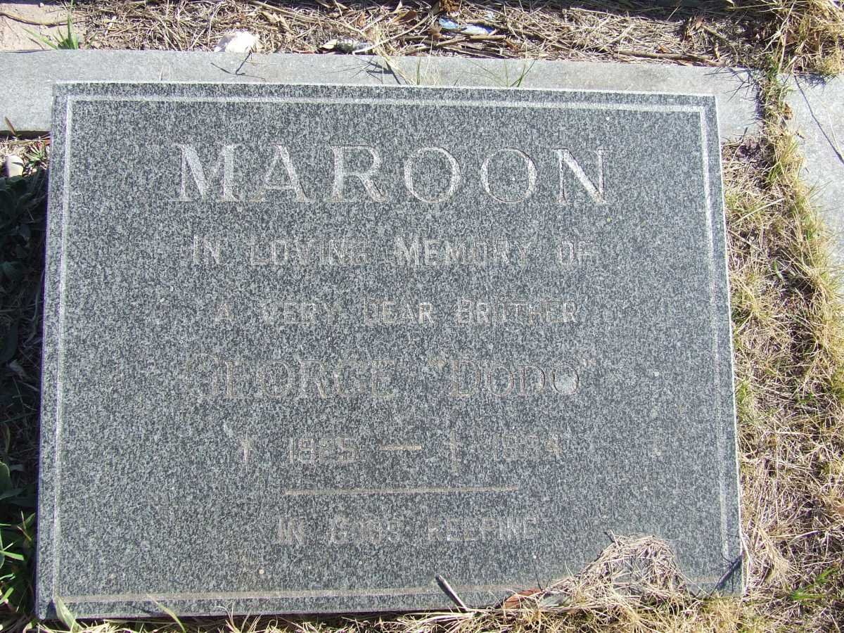 MAROON George Dodo 1925-1984