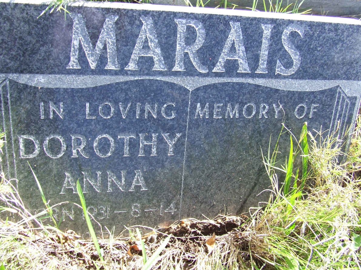 MARAIS Dorothy Anna 1931-1987