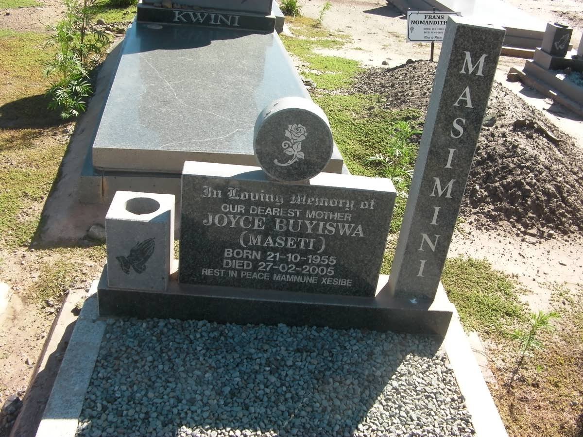 MASIMINI Joyce Buyiswa nee MASETI 1955-2005