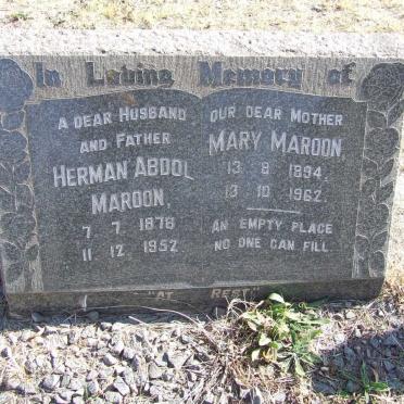MAROON Herman Abdol 1878-1952 &amp; Mary 1894-1962
