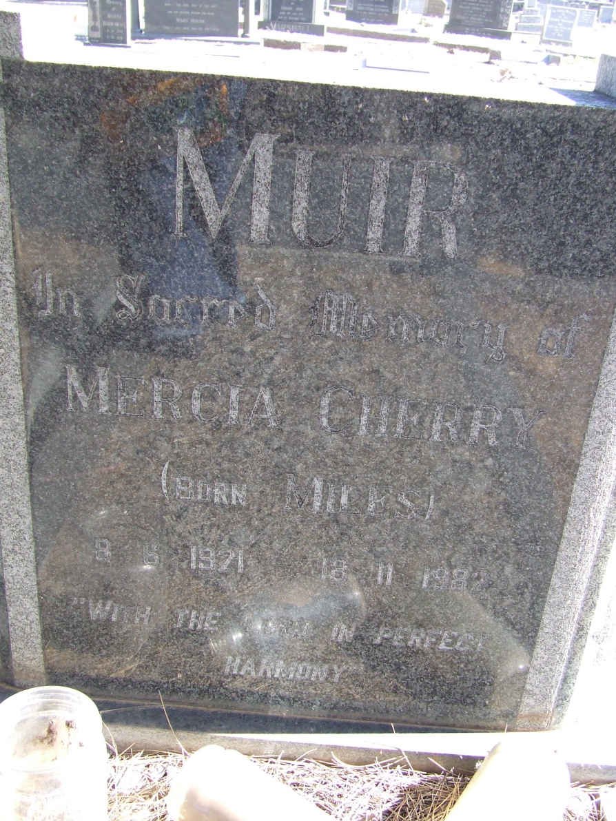 MUIR Mercia Cherry nee MILES 1921-1982