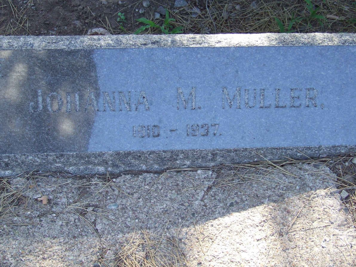 MULLER Johanna M. 1910-1937