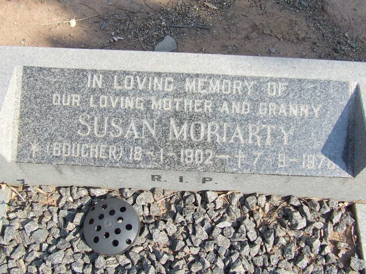 MORIARTY Susan nee BOUCHER 1902-1976