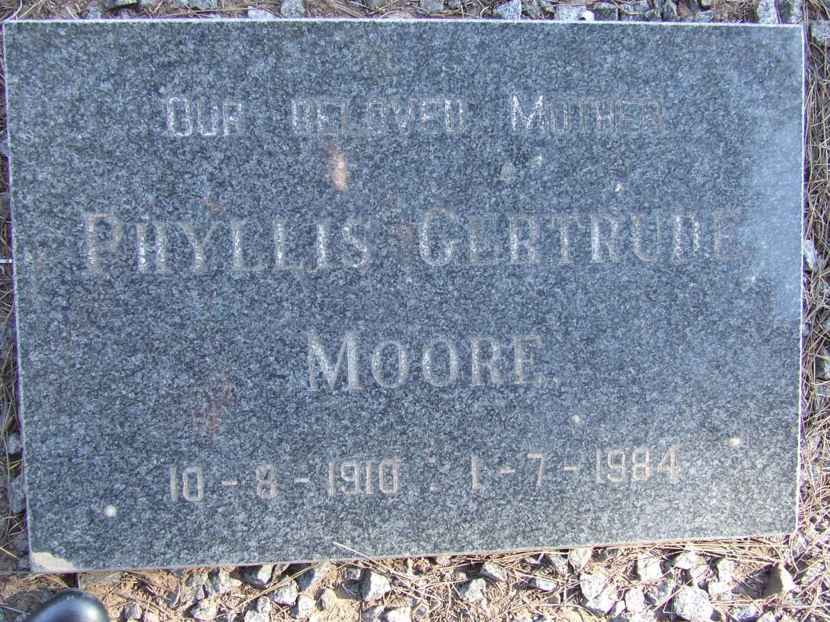 MOORE Phyllis Gertrude 1910-1984