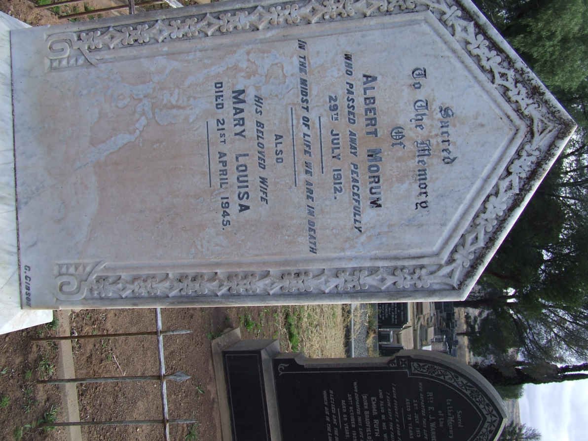 MORUM Albert -1912 &amp; Mary Louisa -1945