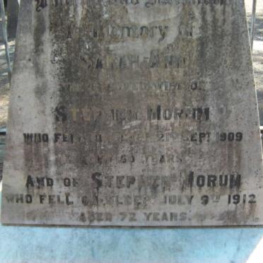 MORUM Stephen -1912 &amp; Sarah Ann -1909
