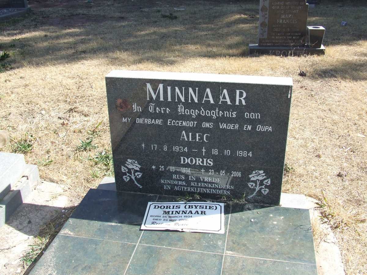 MINNAAR Alec 1934-1984 &amp; Doris 1934-2006