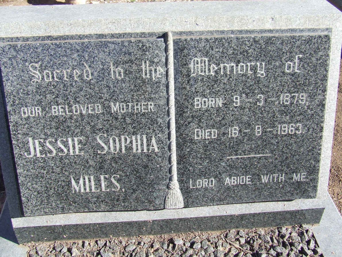 MILES Jessie Sophia 1879-1963