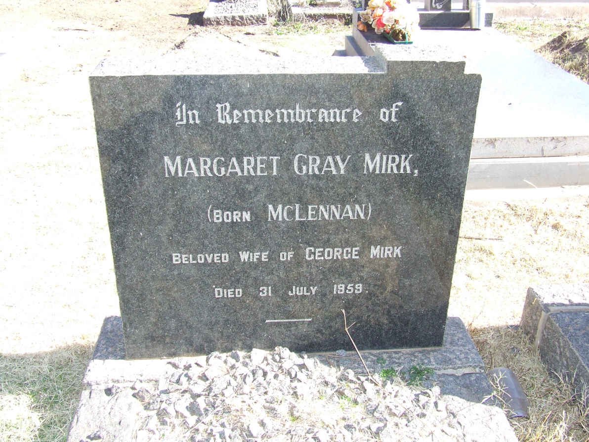 MIRK Margaret Gray nee McLENNAN -1959