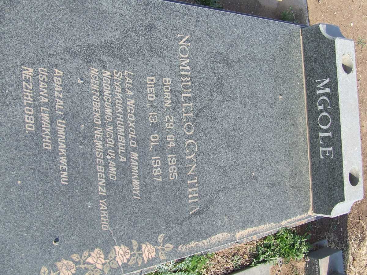 MGOLE Nombulelo Cynthia 1965-1987