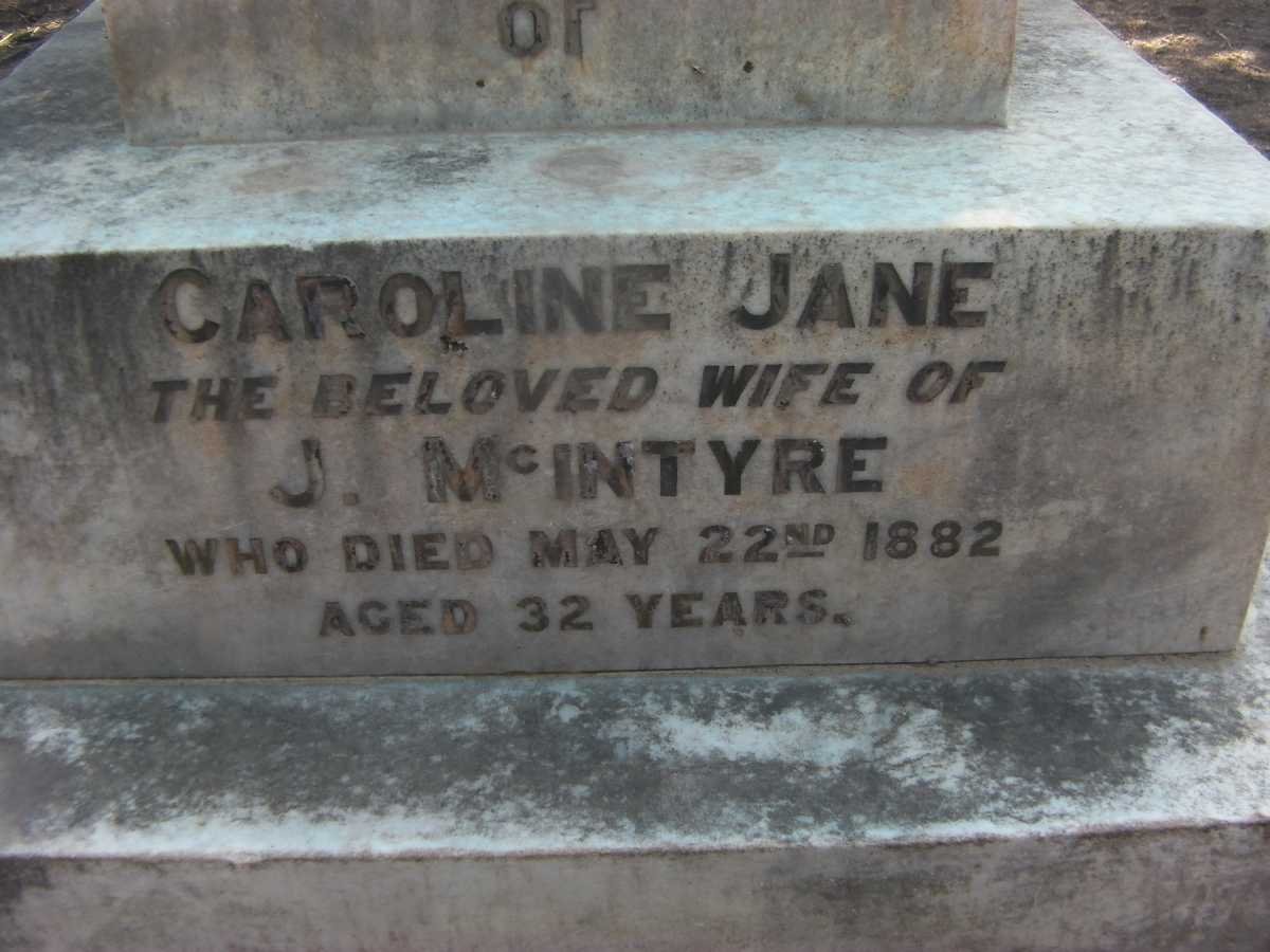 McINTYRE Caroline Jane -1882