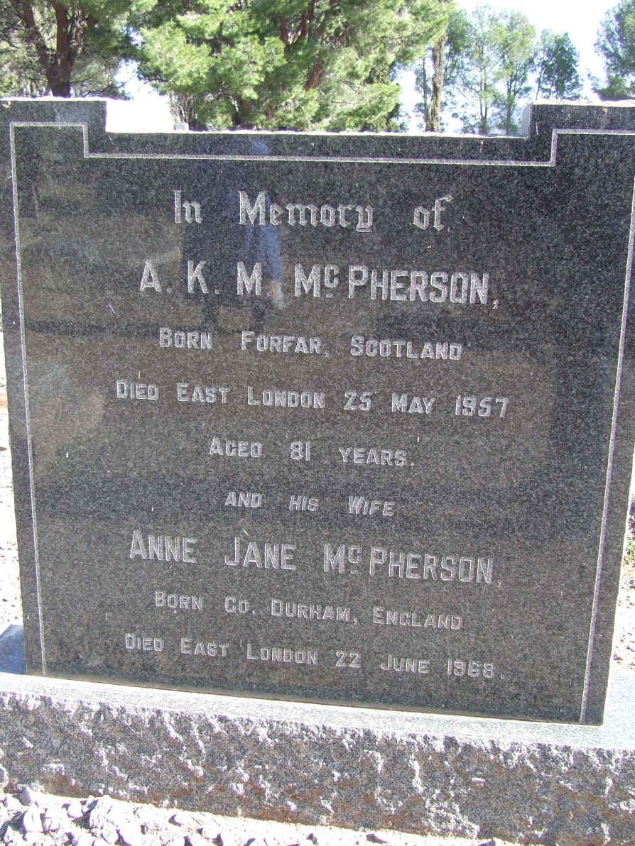 McPHERSON A.K.M. -1957 &amp; Anne Jane -1968