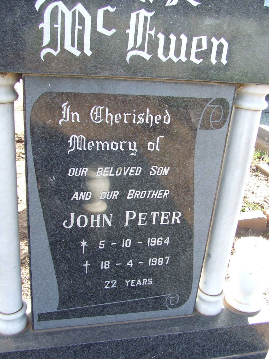 McEWEN John Peter 1964-1987