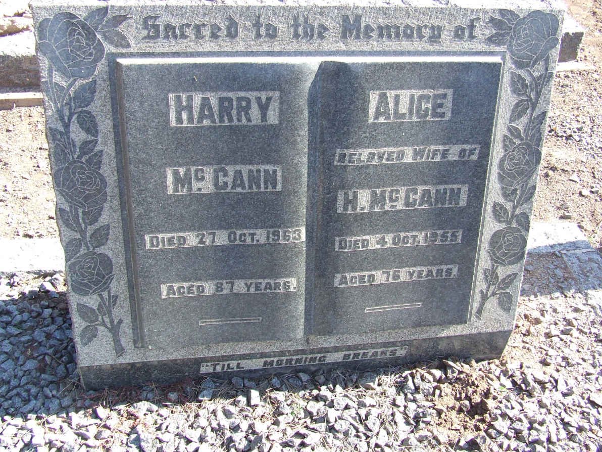 McCANN Harry -1963 &amp; Alice -1955
