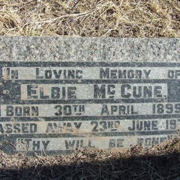 McCUNE Elbie 1899-1978