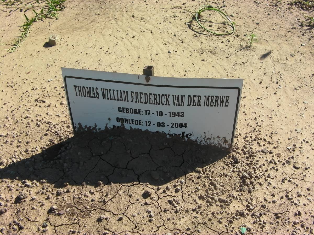 MERWE Thomas William Frederick, van der 1943-2004