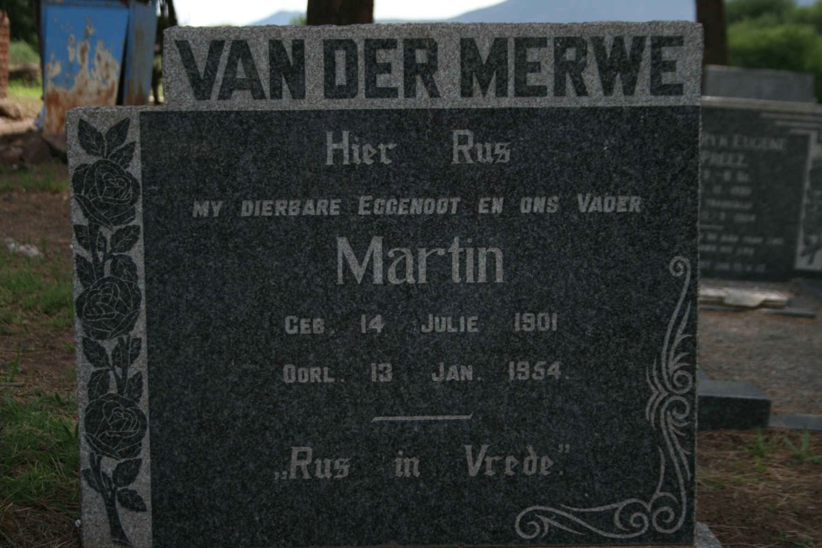 MERWE Martin, van der 1901-1954