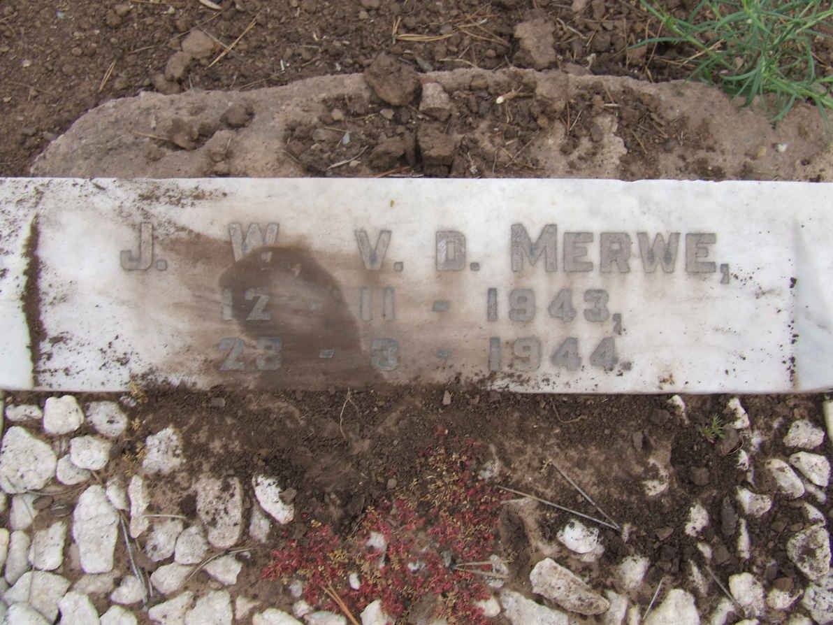 MERWE J.W., van 1943-1944