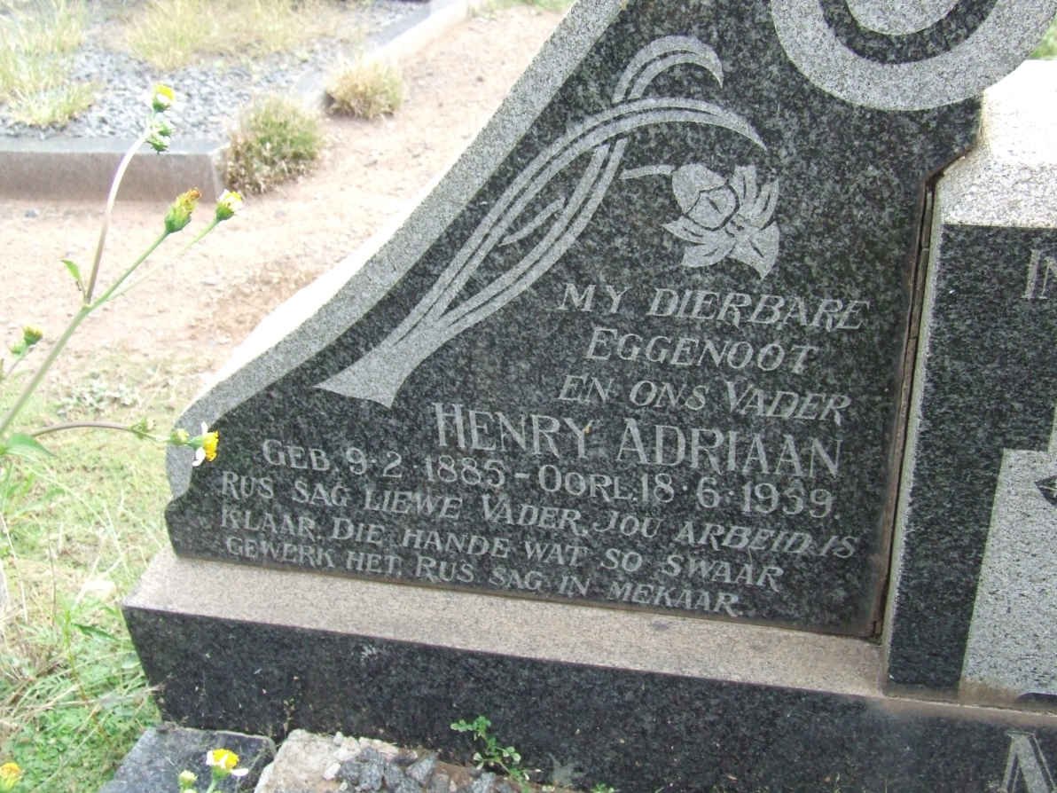 MEINTJIES Henry Adriaan 1885-1959