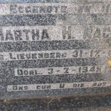 NAGEL Martha H. nee LIEBENBERG 1900-1949