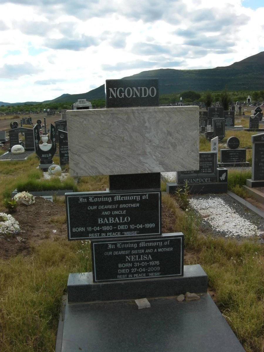 NGONDO Babalo 1980-1999 &amp; Nelisa 1976-2009