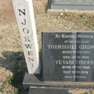 NJOKWENI Thembisile Girdwood 1951-1996 :: Vuyani Vincent 1956-1979