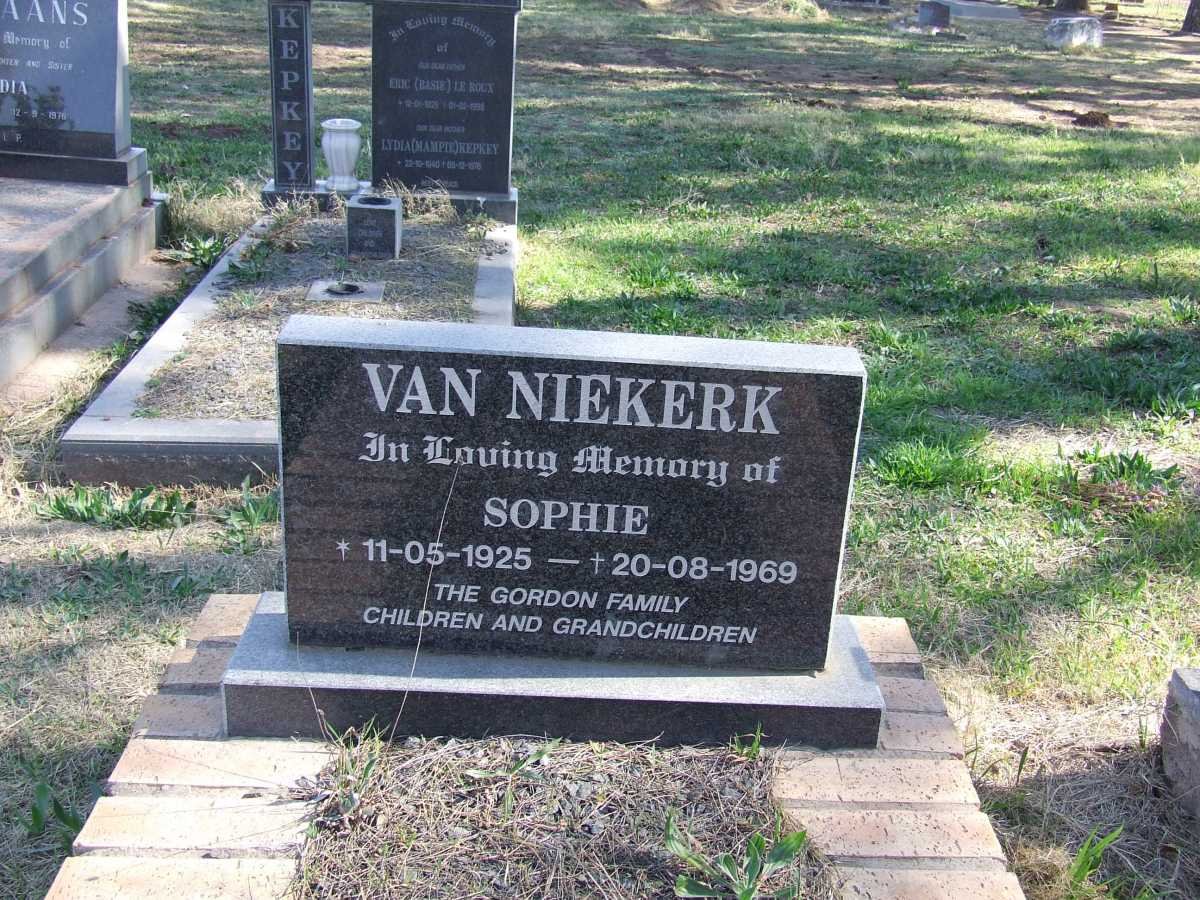 NIEKERK Sophie, van 1925-1969