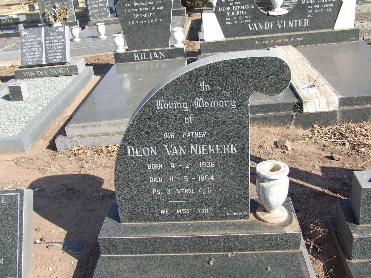 NIEKERK Deon, van 1936-1984