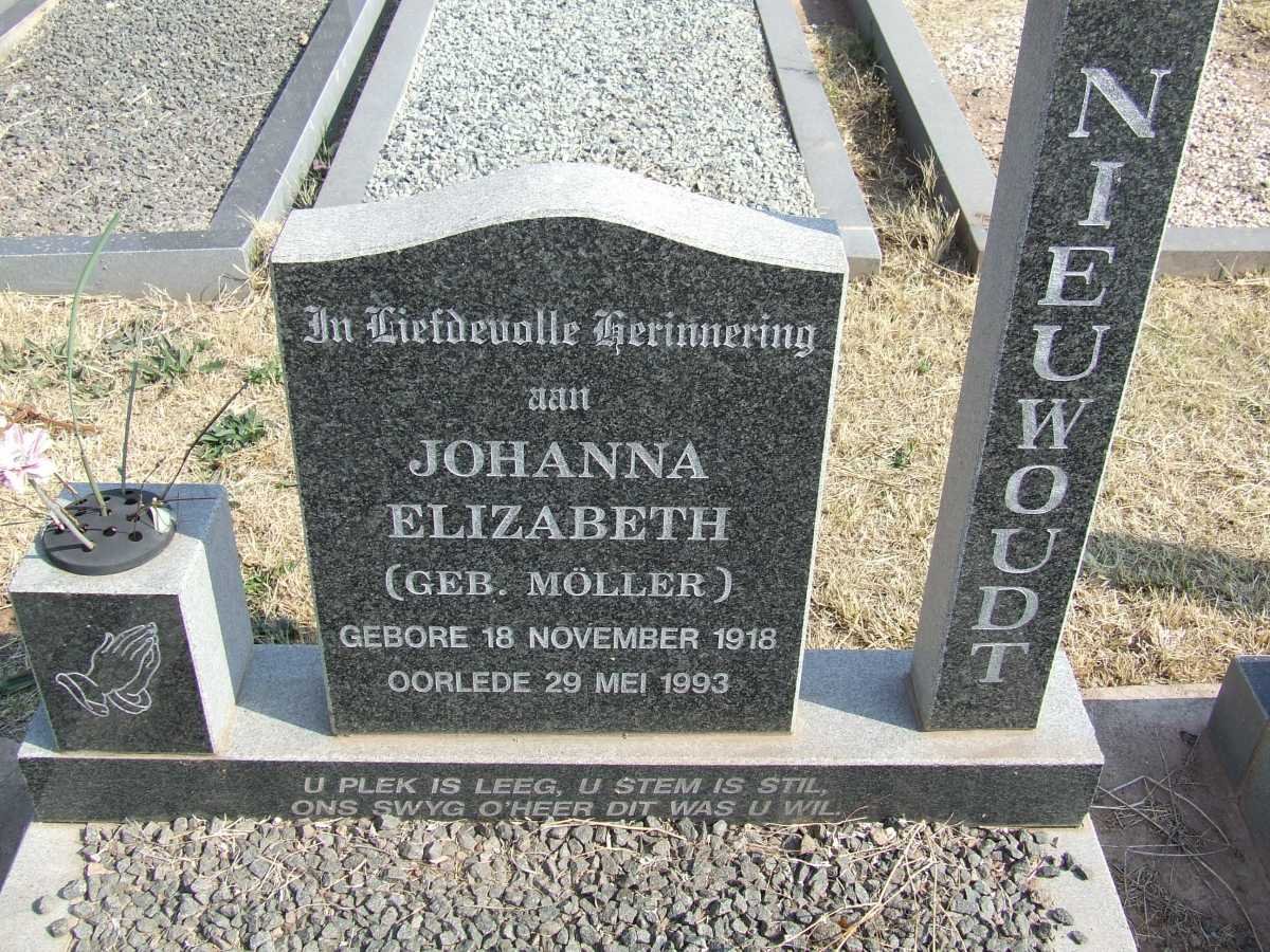 NIEUWOUDT Johanna Elizabeth nee MOLLER 1918-1993