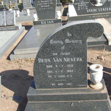 NIEKERK Deon, van 1936-1984