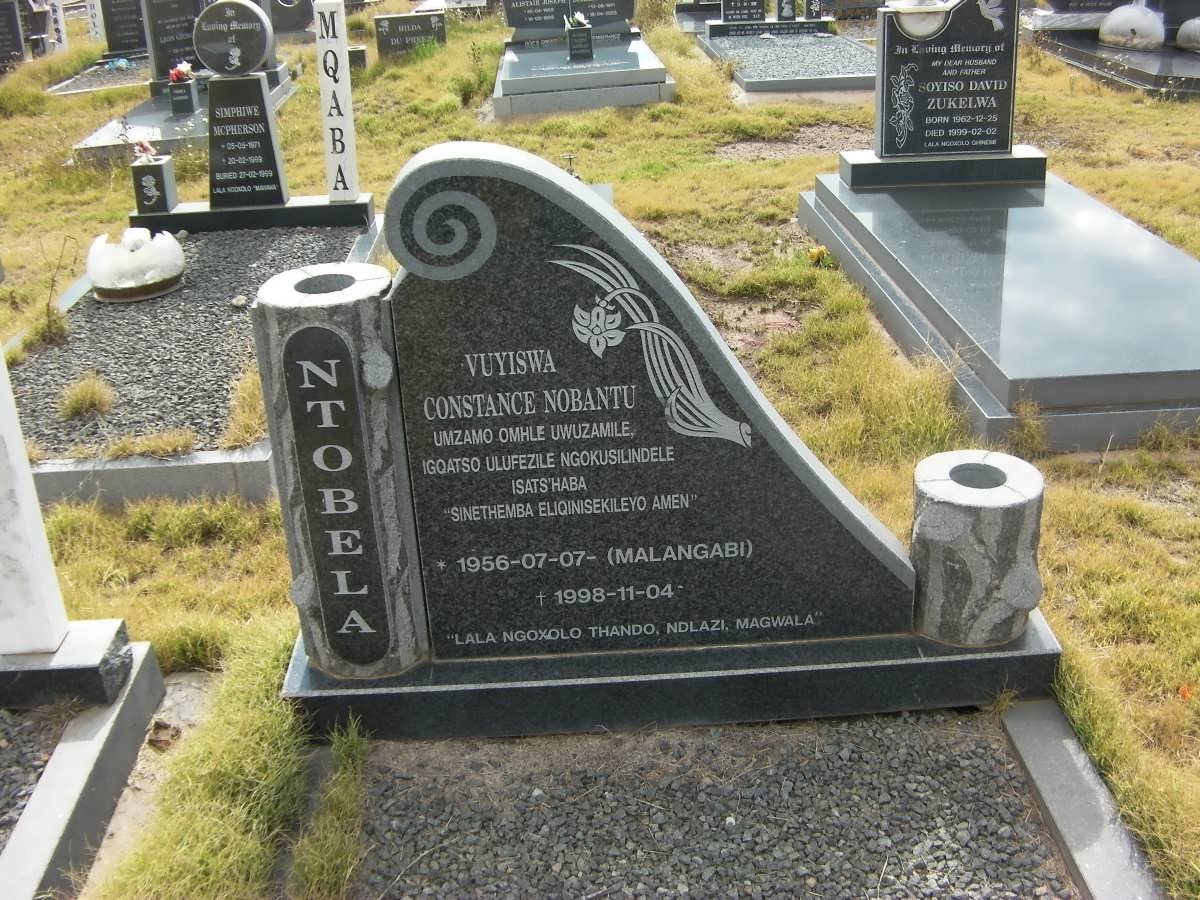 NTOBELA Vuyiwa Constance Nobantu nee MALANGABI 1956-1998